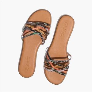 NWOT Madewell multe color snake print woman’s slide sandals